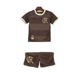 Kit Infantil Flamengo 2024/25 IDENTIDADE MARROM Camisa + Shorts ( KIDS )