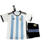 Kit Infantil Argentina 2022/23 COPA DO MUNDO Camisa + Shorts ( KIDS )